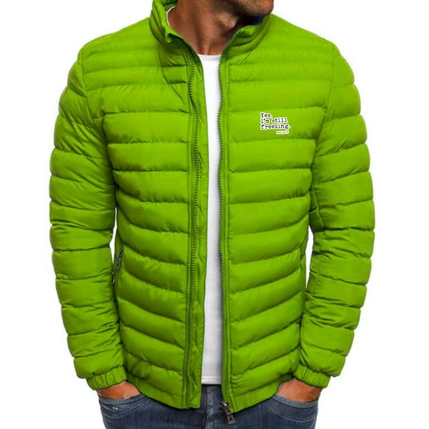 Puntoco Chaqueta De Algodón Informal Con Cuello Alto Y Capucha Y Bolsillo Con Cremallera Y Manga Larga Con Estampado De Letras De Invierno Para Hombre