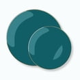 thumbnail image 1 of Round Teal â¢ Gold Plastic Plates | 10 Pack 10.25", 1 of 1