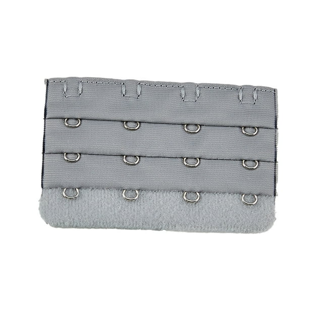 Langgg Extension Strap Bra Extenders Buckle 4 Hook Breathable Practical Accessories Adjustable Replacement 3 Rows Underwear silver gray