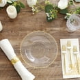Efavormart 10 Pack Clear Plastic Soup Bowls with Gold Beaded Rim, Round Disposable Dessert Salad ...