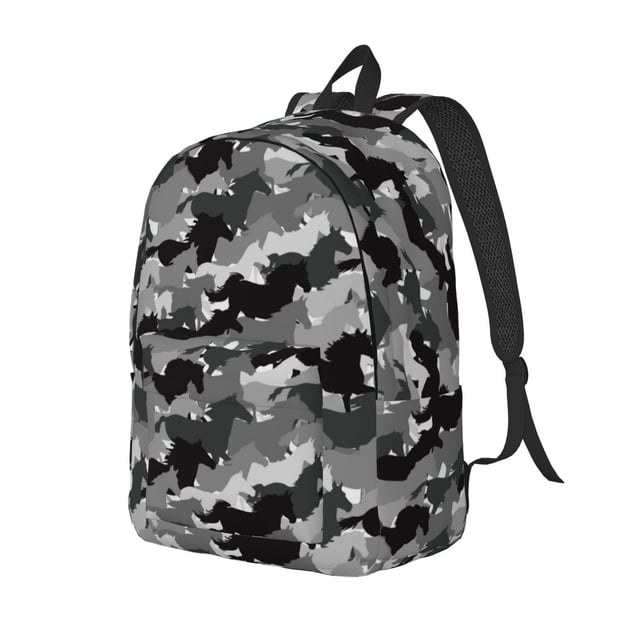 Saiise Sac à Dos pour Ordinateur Portable avec Impression Silhouette de Cheval - Bretelles Réglables, Résistant à l'Eau, Grande Capacité, Design Élégant, Unisexe pour École, Bureau, Voyage-Moyen