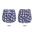 thumbnail image 3 of Rateoe Blue Skull Flower Printed 2 in 1 Women's Workout Shorts for Athletic Gym Running Shorts with Phone Pockets-X-Large, 3 of 7
