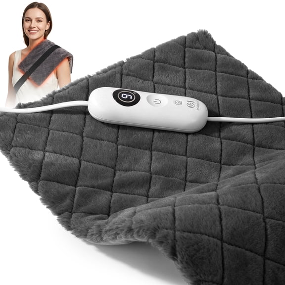Cozzyhug 12"×24" Portable Weighted Heating Pad with Ceramic Beads & Adjustable Strap for Neck, Shoulders & Back, Fast-Heat, Machine Washable, 9 Heat Settings & 6H Auto Shut-Off
