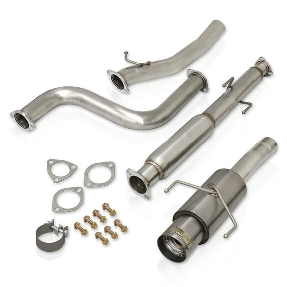 AJP Distributors Stainless Steel Catback Exhaust System 3" Piping   4.5" Gunmetal Muffler Tip Compatible/Replacement For Honda Accord DX LX EX SE CB7 CB9 2.2L F22A SOHC 1990 1991 1992 1993 90 91 92 93