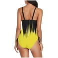 thumbnail image 4 of Busydd Womens Swimsuits Fashion Square Neck Monokini Swimsuits Color Patchwork Tummy Control Swimwear High Waisted Halter Beachwear Summer Modest Full Coverage Tie Side One Piece Swimsuit, 4 of 6