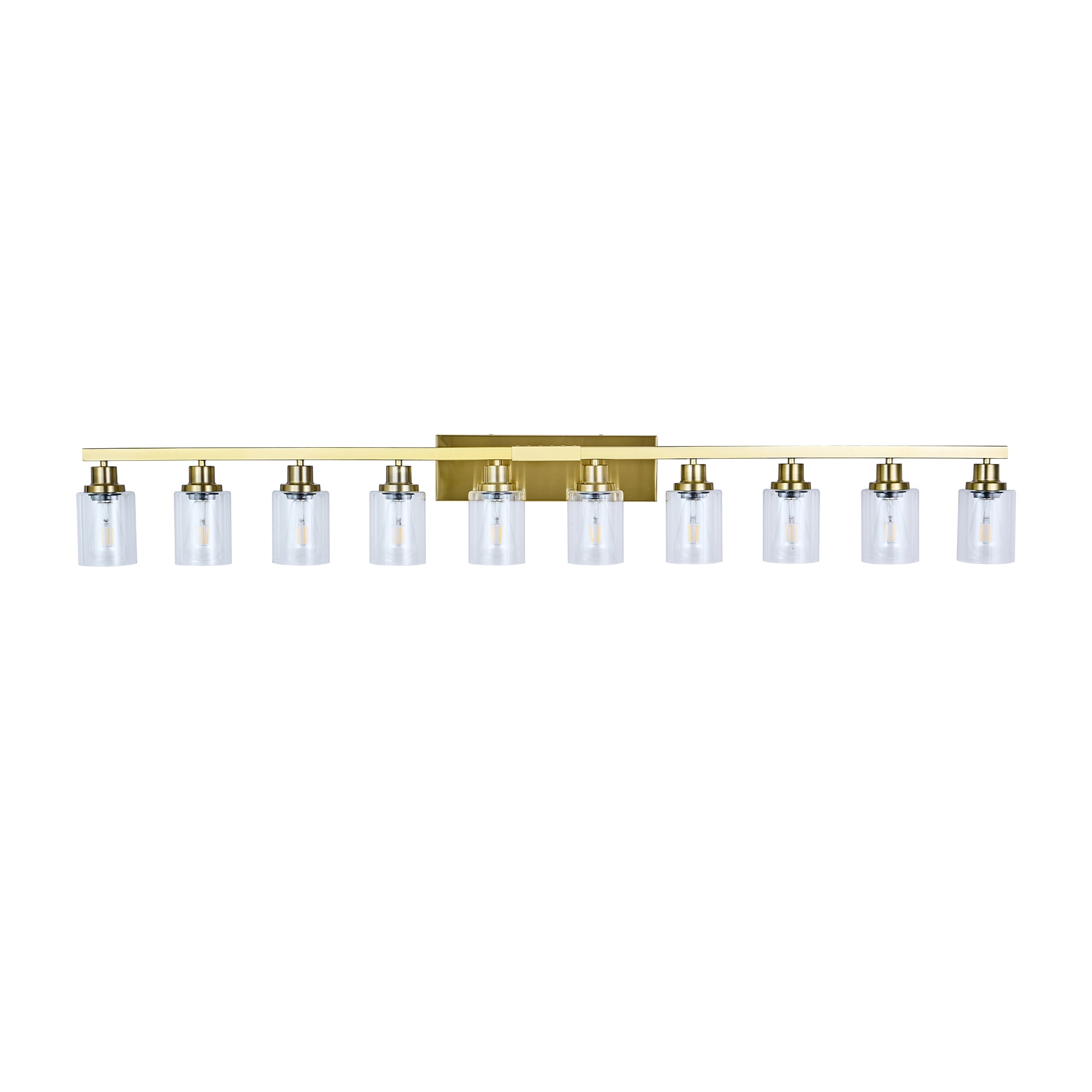 Miniyam 65" Gold 10 Light Vanity Lights for Mirror, Modern Wall Sconce Wall Lighting for Bathroom, Bedroom, Living Room (E26, No Bulbs)
