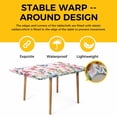 thumbnail image 4 of Pink Flowers Table Cloths for 4 Foot Rectangle Tables, Spring Floral Butterfly Leaves Plants Rustic Plaid Patio Waterproof Elastic Fitted Tablecloths, Washable Rectangular Table Cover for Camping, 4 of 8