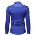 thumbnail image 3 of Camisas s Para Hombre Slim Fit Moda para hombre Color Impreso Blusa Casual Manga larga Camisas delgadas Tops (Blue, M), 3 of 4