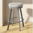 thumbnail image 4 of Amisco Swice Tabouret de Bar Pivotant de 30 Po - Polyester Gris Pâle / Métal Gris Lustré, 4 of 5