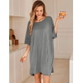 thumbnail image 5 of Ekouaer Plus Size Nightgowns for Women Oversized Sleep Shirt Short Sleeve Nightshirt T-Shirt Dress Sleepwear, 5 of 7