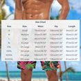thumbnail image 3 of Men's Beach Shorts Hawaiian Print Elastic Waist Drawstring Side Pockets Lightweight Quick Dry Summer Vacation Casual Board Shorts Green L, 3 of 5