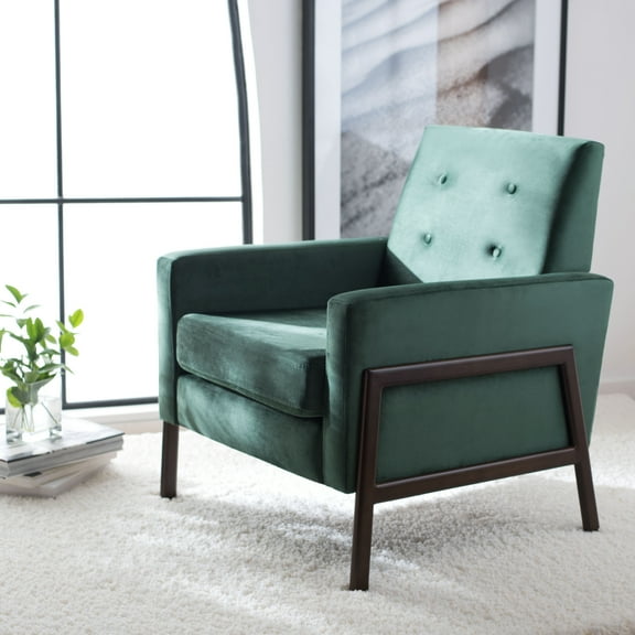 SAFAVIEH Roald Solid Glam Sofa Accent Chair, Malachite Green