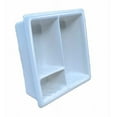 thumbnail image 2 of Recessed Shampoo Holder Soap Dish - Porcelain - 3 Sections - White Matte - Approx 13"x13" - for Shower Bathroom, 2 of 3