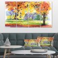thumbnail image 1 of Automne Parc Arbres Jaunes Aquarelle - Impression sur Toile Paysage, 1 of 3