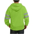 thumbnail image 3 of safuny Men's Reflective Striped Hoodie Full Zip High Visibility Casual Sweatshirt Green XXL, 3 of 5