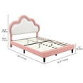 thumbnail image 6 of Dextrus Queen Bed Frame with LED Lights and Adjustable Cloud Headboard, No Box Spring Required, Easy Assembly, Pink, 6 of 6