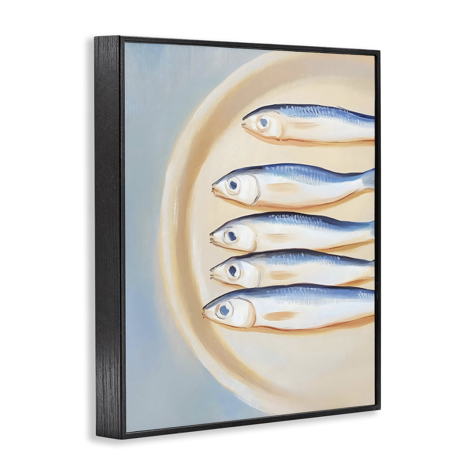 Stupell Industries Plate of Sardines Black Framed Giclee Art, design by The Prints Vibe