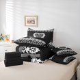 thumbnail image 6 of jejeloiu Leopard Print 7-Piece Twin Bedding Sets,Romantic Valentine Day Bedding Comforter Set,Gray Black Sheet Sets For Girls Teens,Ultra Soft Home Decor Reversible, 6 of 8