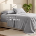 thumbnail image 3 of Bare Home 22" Extra Deep Pocket Sheet Set - Premium 1800 Collection - Ultra-Soft - Queen, Light Gray, 3 of 9