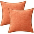 thumbnail image 5 of DizeyBoyo Pack of 2 Couch Throw Pillow Covers 18x18 Inch Farmhouse Decorative Pillow Covers with Stitched Edge Soft Chenille Solid Dyed Fall Pillow Covers for Sofa Bed Living Room, 5 of 5
