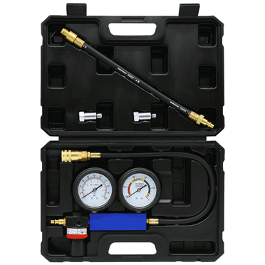 Cylinder Leak Down Tester Kit,Gasoline Engine Compression Tester,Dual Pressure Gauges Engine Compression Leakdown Detector for Gasoline Engine with 10 12 14mm Spark Plugs