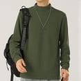 thumbnail image 3 of Jalioing Winter Shirts for Men Casual Warm Long Sleeve Mock Neck Pullover Tee Thermal Solid Basic T Shirt, 3 of 6