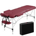 thumbnail image 2 of Yaheetech Professional 3 Fold Massage Table with Backrest/Headrest/Armrest/Hand Pallet, Burgundy, 2 of 9