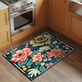 thumbnail image 2 of 2x3 Ft Entryway Area Rug, Spring Floral Kitchen Rug Runner Washable Floor Mat, Watercolor Vintage Red Yellow Green Non Slip Indoor Door Mat Throw Carpet for Bathroom Living Room Bedroom, 2 of 8