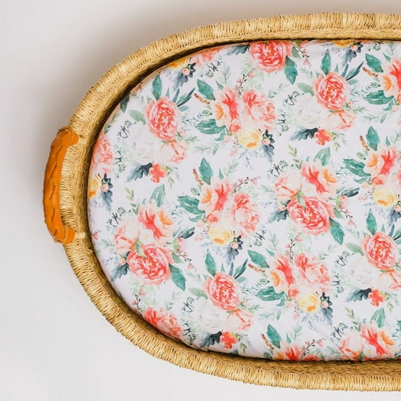 Peonies and Roses Changing Pad Cover