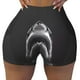 thumbnail image 2 of Fotbe Black And White Shark Shorts Sin Costuras – Shorts Deportivos de Cintura Alta para Mujer, Elásticos para Gimnasio, Yoga, Running o Ciclismo-Large, 2 of 8
