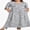 Grey White Floral, variant on Women's Plus Size Dresses 1X to 5X Crewneck Ruffle 3/4 Sleeve Casual Maxi Dress