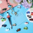 thumbnail image 4 of 1 Box 15PCS Car Silicone Beads Cute Focal Rubber Beads Large 3D Cartoon Bus Rubber Soft Charms Center Drilled Chunky Loose Spacer Beads for Beading Pens Keychain Making Kit Bracelet Crafts DIY, 4 of 5