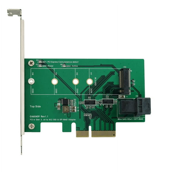 PCI-e 4-Lane to M.2 (PCI-e I/F) & Mini SAS HD (SFF-8643) Adapter