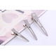 thumbnail image 2 of Pinzas para el cabello con forma de pico de pato y rizo de una sola punta, pinzas para el cabello con sección de engaste plateado, pinzas de cocodrilo de metal para extensiones de cabello, 2 of 5