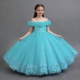 thumbnail image 4 of hengsof Girls' Flower Girl Dresses Princess Dresses Sweet Lace Wedding Party Tutu Dresses Fashionable Off The Shoulder Tulle Dresses Ages 3-14, 4 of 6