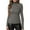 Gray, variant on BadPiggies Women's Mock Turtleneck Long Sleeve Shirt Basic Layer Stretch Slim Fit Tops (M, Black)