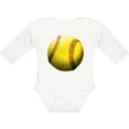 thumbnail image 3 of Inktastic Yellow Softball Boys or Girls Long Sleeve Baby Bodysuit, 3 of 5