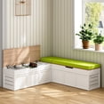 thumbnail image 6 of Advwin L-Shaped Corner Storage Bench with Cushion, Backless Wood Bench with Hidden Storage for Kitchen, Dining Nook, Entryway & Mudroom, Green, 6 of 13