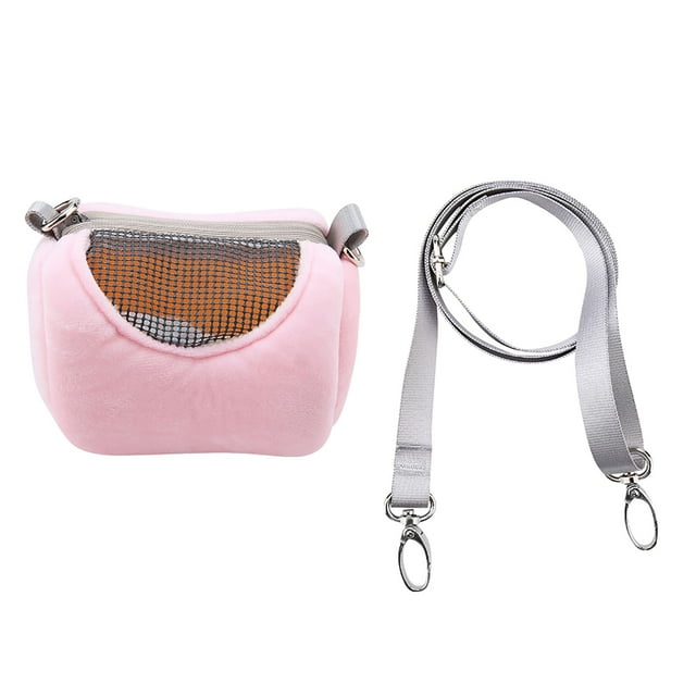 Bolsa de viaje transpirable para mascotas pequeñas, para hámster, reptiles, color rosa