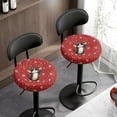 thumbnail image 3 of ZUXONGSY Christmas Cat Snowflakes Circle Stool Cover 2 Packs Stretchy Stool Covers 13"-15" Size M Christmas Round Bar Stool Cover Easy to Clean for Bar Restaurant Office, 3 of 6