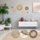 thumbnail image 4 of 12 Pieza Juego de DecoracióN de Cestas de Pared Bohemias Cestas Planas de Mimbre Tejidas DecoracióN para Colgar en Pared Borlas Hechas A Mano DecoracióN de Cestas de Pared Flores, 4 of 5