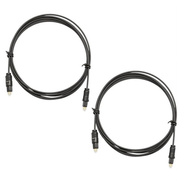 2pcs 3Meters Digital Fiber Optical Optic Audio Cable SPDIF OD2.2 TOSLINK-TOSLINK Gold Plated Lead Cord Connect to DVD CD,2 x Digital Fiber Optical Optic Audio Cable,Black