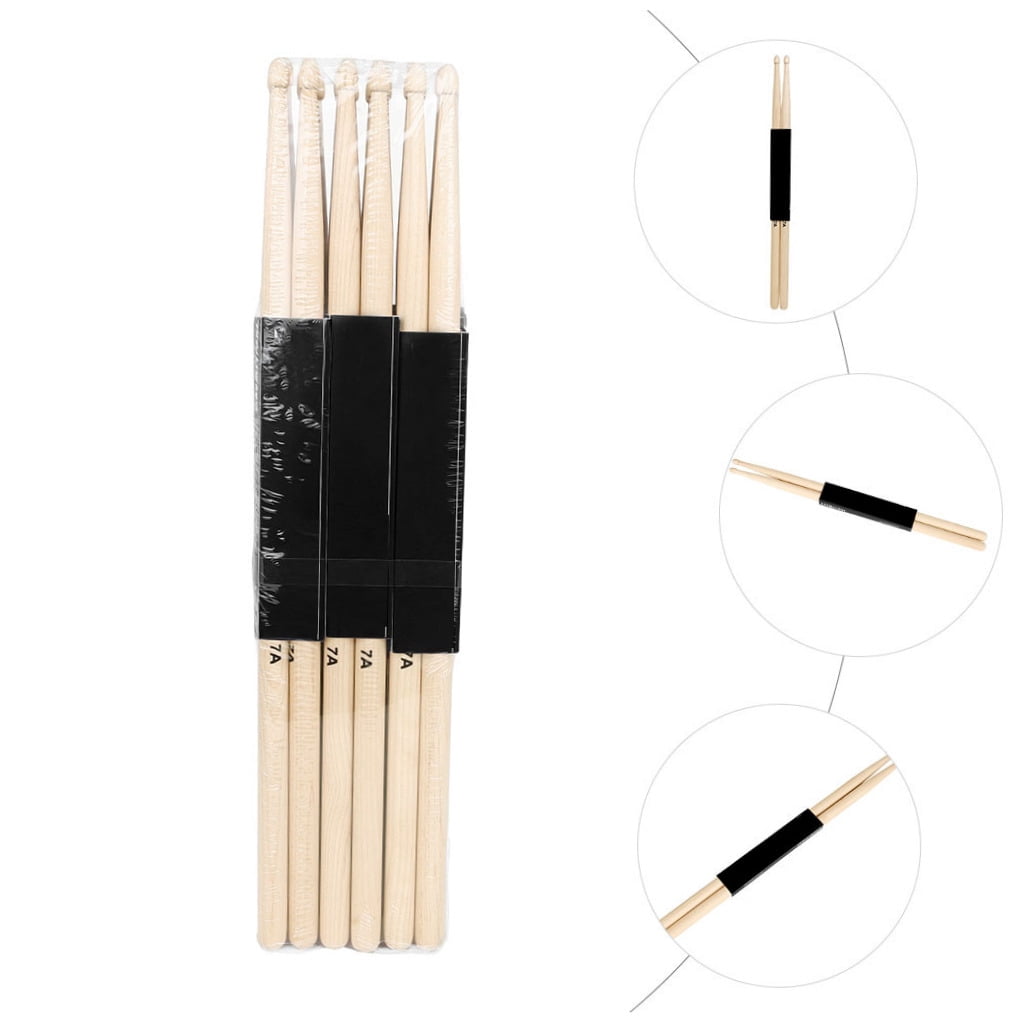 BESTYASH Maple Drumsticks 12 Pairs Khaki Color Lightweight Design for Adults and Kids Playing