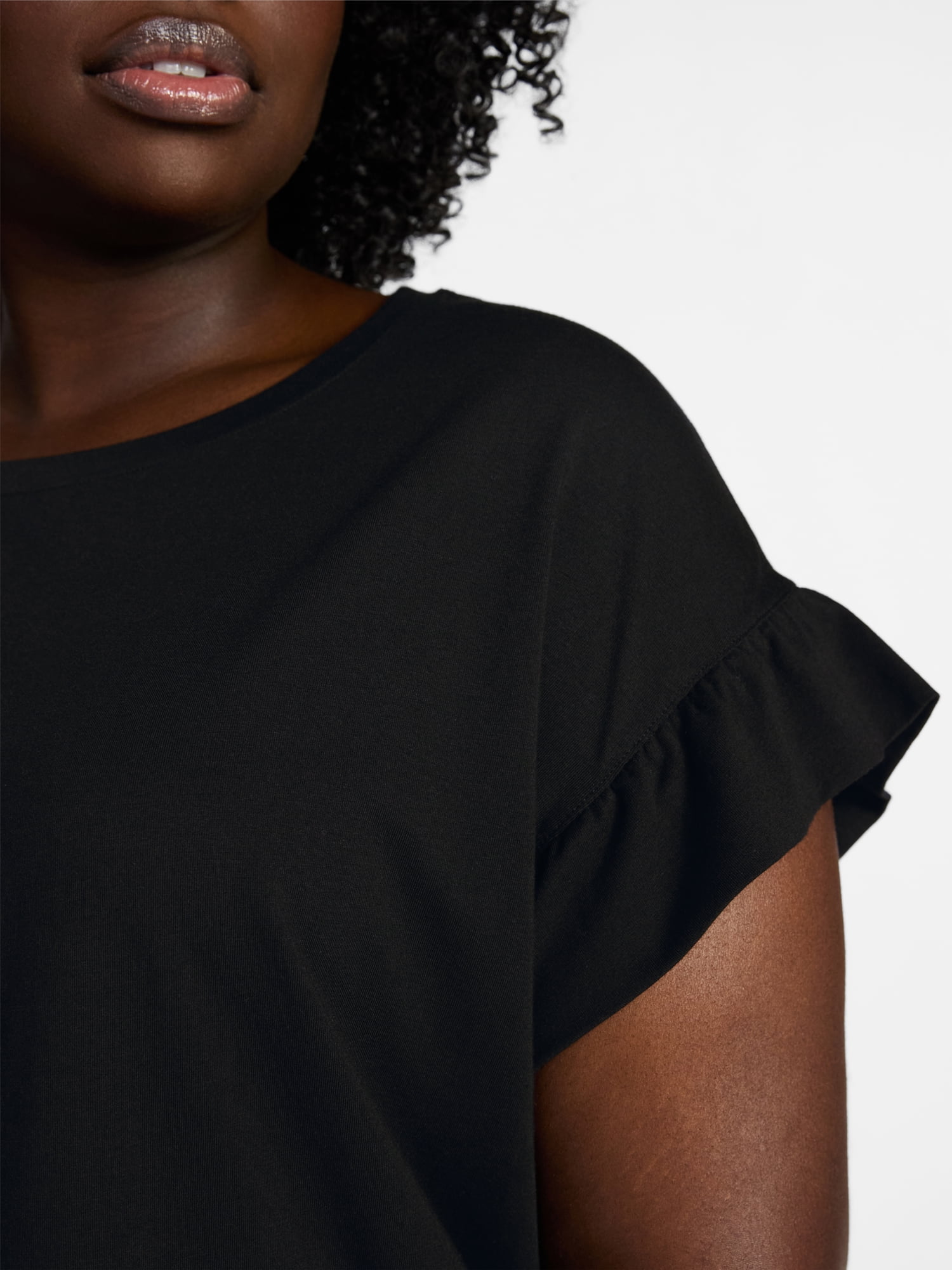 Terra & Sky Women's Plus Ruffle Short Sleeve Tee, Sizes 0X-5X