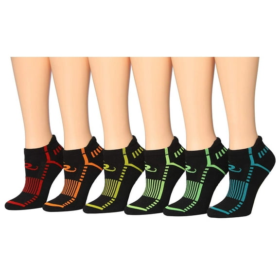 Ronnox Women's 6-Pairs Low Cut Running & Athletic Performance Tab Socks