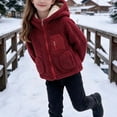 thumbnail image 5 of LUGOGNE Girls Sherpa Fleece Jacket Hooded Long Sleeve Full Zip Warm Teddy Coat Casual Loose Fit Outerwear with Multiple Pockets Kids Fall Winter Clothing, 5 of 7