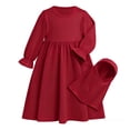 thumbnail image 2 of SONGGE Outfit Sets Elegant Girls Abaya And Hijab Long Sleeve Prayer Dress With Scarf Party Wear Toddler Kid Cartoon Holiday Clothing Sets, 2 of 3