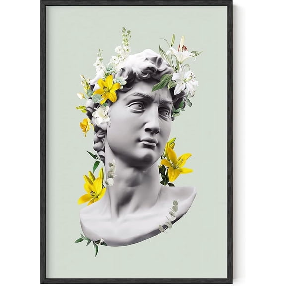 HAUS AND HUES Sage Green Wall Décor – Sage Green Room Decor Aesthetic Wall Art Aesthetic Posters Art Green Art Vintage Posters Aesthetic Green Room Decor Aesthetic Dorm (24” x 36” Framed Black)