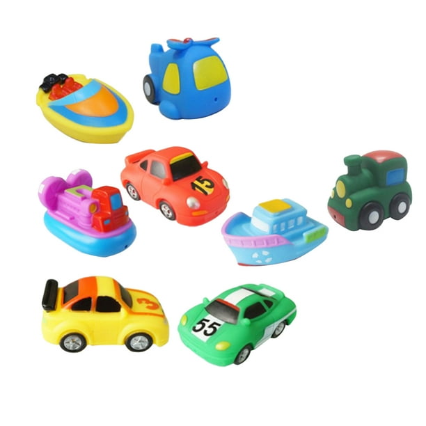 8 pièces jouer à l'eau jouets ensemble bateau véhicule avion jouets de bain  presser son bain bateaux flottants modèles de voiture natation bébé jouets  