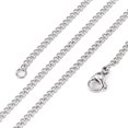 thumbnail image 3 of Tarnish Resistant Unisex Casual Style 304 Stainless Steel Curb Chain Necklaces with Lobster Claw Clasps Stainless Steel Color 19.7 inch(50cm), 3 of 4